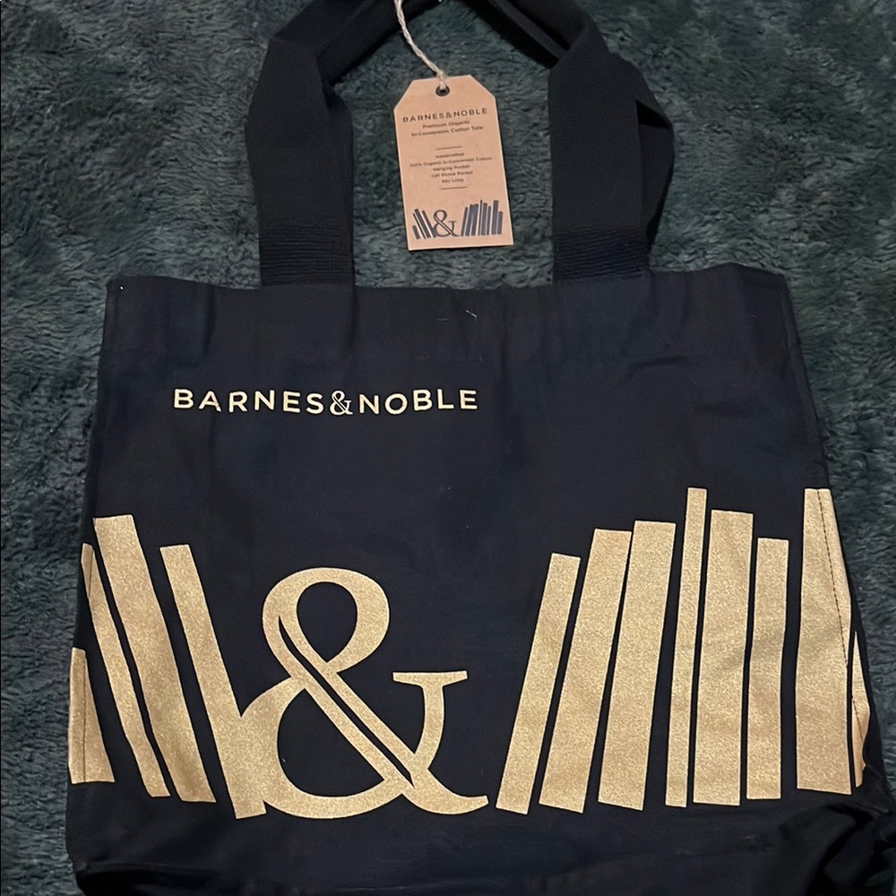 Barnes & Noble Black Tote with Gold Design
